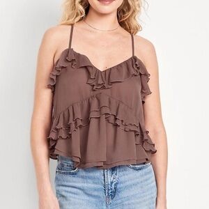 Old Navy Ruffled Camisole in Brown